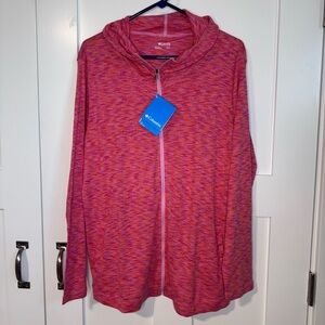 NWT Columbia OuterSpaced Full Zip Hoodie Women’s Size 1X Pink Orange Heathered